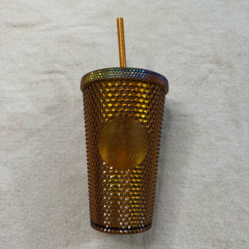 Starbucks 50 Years Copper Gold Studded Tumbler Cup